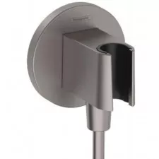 Hansgrohe FixFit S przyłącze węża z uchwytem prysznicowym czarny chrom szczotkowany - 858034_O1