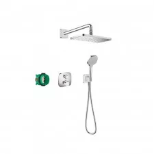 Hansgrohe Croma E Zestaw prysznicowy termostatyczny Ecostat E podtynkowy z deszczownicą prostokątną 28x17 cm chrom - 846186_O1