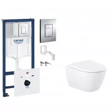 Grohe Roca Ona Zestaw 6w1: Stelaż do WC z miską wiszącą vortex deską w/o (38827000 + A34668C000)