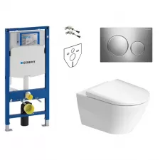 Geberit Duravit D-Neo Zestaw Stelaż podtynkowy z miską WC wiszącą , deską w/o (111.320.00.6+ 115.882.KH.1 + 45770900A1)