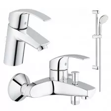 Grohe Eurosmart Zestaw baterii umywalkowa wannowa (33265002+33300002+27598001) chrom