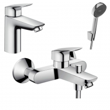 Hansgrohe Logis Zestaw baterii umywalkowa wannowa (71100000 +71400000 +28052000) chrom