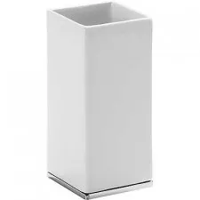 Tres ceramiczny kubek stojący chrom