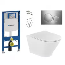 Geberit Roca Gap Zestaw Stelaż podtynkowy z miską WC wiszącą bezrantową, deską w/o (111.320.00.6 + 111.815.00.1 + 115.882.KH.1 + A34H0N8000)