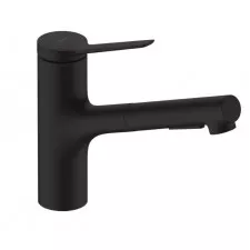 Hansgrohe Zesis M33 Jednouchwytowa bateria kuchenna 150, metalowa wyciągana wylewka, 2jet, sBox Czarny Matowy - 896024_O1