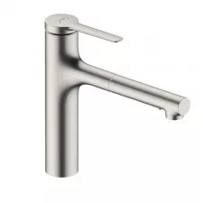 Hansgrohe Zesis M33 Jednouchwytowa bateria kuchenna 160, metalowa wyciągana wylewka, 2jet, sBox Stal Szlachetna Finish - 896031_O1