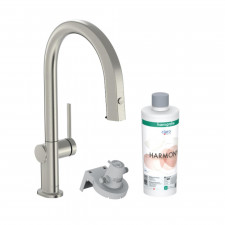 Hansgrohe Aqittura M91 FilterSystem 210 Zestaw startowy z baterią zlewozmywakową, kuchenną z wyciąganą wylewką, sBox, M stal szlachetna - 846293_O1