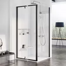 Ravak Ścianki prysznicowe PPS-90 czarna, szkło Transparent - 829845_O1