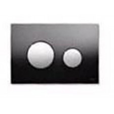 Tece Loop przycisk spłukujący do WC ze szkła, szkło czarne, przyciski chrom połysk - 164235_O1