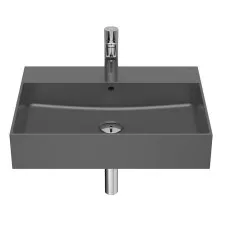 Roca Inspira Square Umywalka ścienna/meblowa prostokątna Fineceramic 60x49 cm onyks - 819554_O1