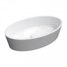 Omnires BARI M+ umywalka nablatowa, 50x30 cm, biała/szary połysk - 852285_O1