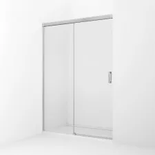 SanSwiss Cadura drzwi rozsuwane dwuczęściowe 150 cm lewa profil połysk, szkło przezroczyste - 789195_O1