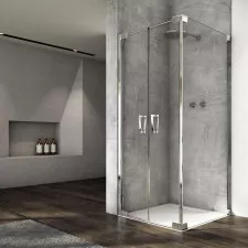 SanSwiss Cadura Ścianka prysznicowa boczna 90 cm Aquaperle szkło przezroczyste/srebrny połysk - 787090_O1