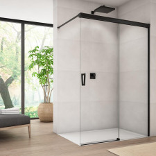 SanSwiss Cadura Walk-In Ścianka prysznicowa prawa 150x200 cm czarny/szkło przezroczyste - 842998_O1