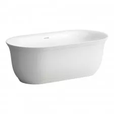 Laufen Elgin wanna wolnostojąca 150x80 cm z zintegrowany przelew, zestaw odpływowy oraz korek clik-clack chrom w komplecie, biała - 901363_O1