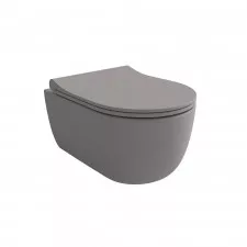 Hushlab Colori d` Italia Miska WC wisząca w zestawie z deską wolnoopadającą szary mat 49 cm - 858428_O1