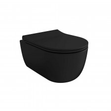 Hushlab Colori d` Italia Miska WC wisząca w zestawie z deską wolnoopadającą czarny mat 49 cm - 858429_O1