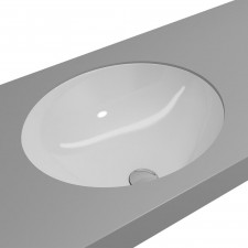 Hushlab Colori d` Italia Umywalka podblatowa owalna z przelewem biały połysk 56 cm - 858455_O1