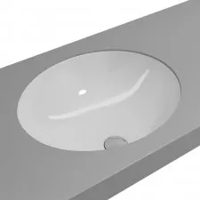 Hushlab Colori d` Italia Umywalka podblatowa owalna z przelewem biały połysk 56 cm - 858455_O1