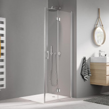Kermi Liga Drzwi prysznicowe wahadłowo-składane prawe 103 cm KermiClean szkło przezroczyste/srebrny mat - 774947_O1