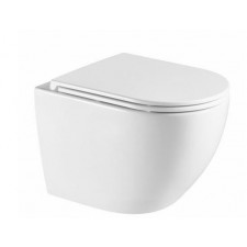 Omnires OTTAWA COMFORT Bezkołnierzowa miska toaletowa wisząca z deską wolnoopadającą, 54 x 36,5 cm biały połysk - 862546_O1
