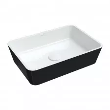 Omnires Parma Umywalka Nablatowa Marble+, 50X35Cm, Biały/Czarny Połysk - 844422_O1