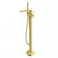 Kohlman Gold bateria wannowa wolnostojąca z obrotową wylewką, złoto szczotkowane - 858251_O1