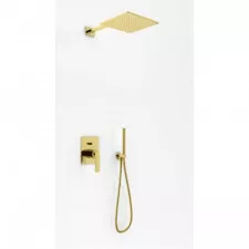 Kohlman Experience Gold Zestaw prysznicowy podtynkowy z deszczownicą 25cm złoty - 819763_O1