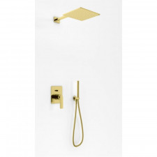 Kohlman Experience Gold zestaw prysznicowy z deszczownicą 30cm i słuchawką złoty - 819766_O1