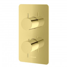 Kohlman Axel Gold Termostatyczna podtynkowa bateria wannowo-prysznicowa z trzema wyjściami złoty - 832010_O1