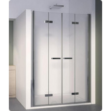 Sanswiss Ronal Swing-Line F drzwi składane dwuczęściowe z elementami stałymi do wnęki lewe 120 profil srebrny mat, szkło master - 497364_O1