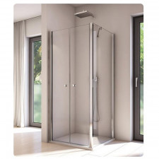 SanSwiss Solino Ścianka prysznicowa boczna 80 cm Aquaperle szkło przezroczyste/srebrny połysk - 782295_O1