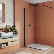 SanSwiss Walk-In Easy Ścianka prysznicowa wolnostojąca z profilem przyściennym 140x200 cm czarny mat - 844366_O1