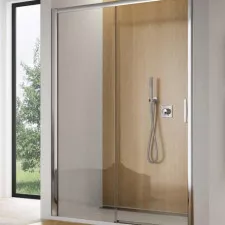 SanSwiss Top-Line S drzwi rozsuwane dwuczęściowe 160 cm lewa profil połysk, szkło przezroczyste - 789760_O1
