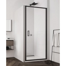 SanSwiss Top-Line S Black drzwi wachadłowe jednoczęściowe 80 cm profil czarny mat, szkło przezroczyste - 789448_O1