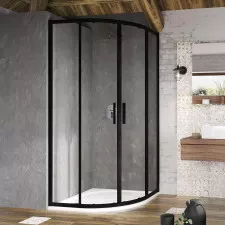 Ravak Kabina prysznicowa półokrągła BLSCP4-90 czarna, szkło Transparent - 829949_O1