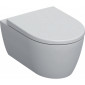 Geberit iCon Zestaw wiszącej miski WC, lejowa, B35.5cm, H37.5cm, T53cm, ukryte mocowania, Rimfree, z deską sedesową, moc