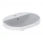Geberit Variform Umywalka wpuszczana w blat, eliptyczna, B60cm, H17.8cm, T45cm, z przelewem, z otworem na baterię, KeraTect