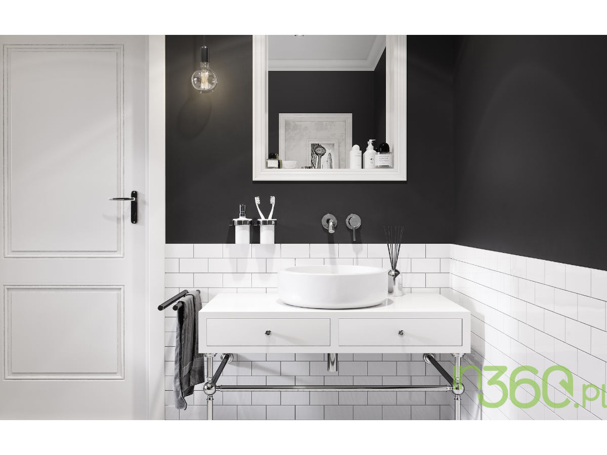 Minimalistyczna łazienka z umywalką nablatową Selestio i baterią podtynkową Kludi Bozz