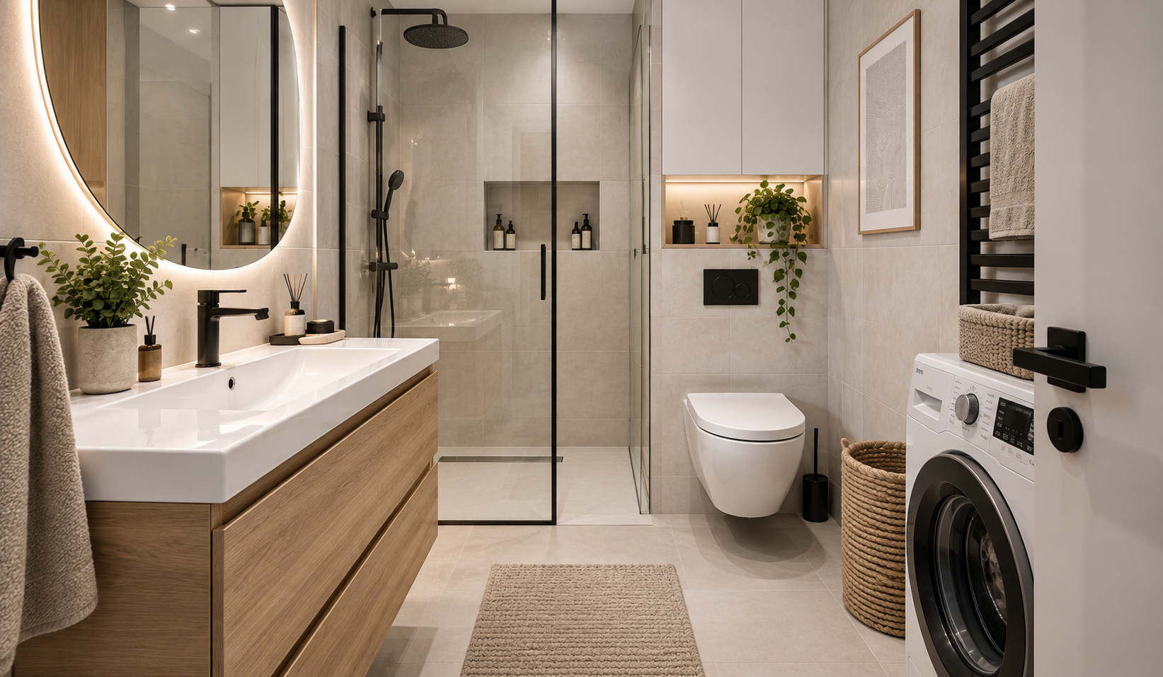 Funkcjonalna, jasna łazienka 4 m² Funkcjonalna, jasna łazienka 4 m²