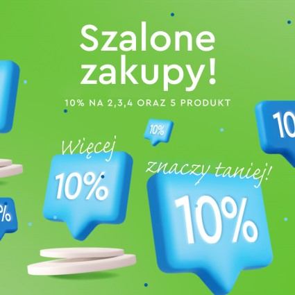 Szalone zakupy na in360.pl - 10% rabatu na 2, 3, 4 oraz 5 produktów. Im więcej tym taniej!