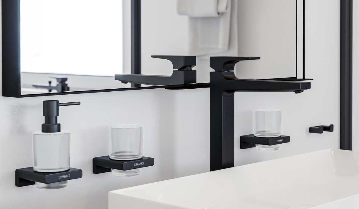 bateria umywalkowa czarna Hansgrohe
